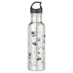 Botella De Agua Patrón de abejas de color agua