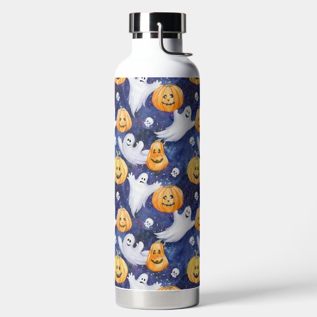 Botella De Agua Patrón de acuarela de Halloween (Izquierda)