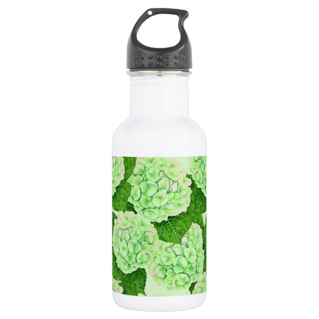 Botella De Agua Patrón de acuarela de Hydrangea (Anverso)