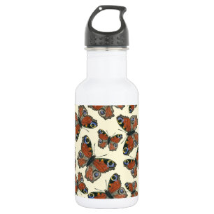Botella De Agua Patrón de acuarela de mariposas