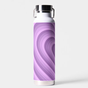Botella De Agua Patrón de amor cardíaco hipnótico púrpura