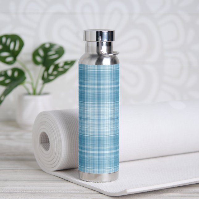 Botella De Agua Patrón de Aqua Plaid (Yoga)