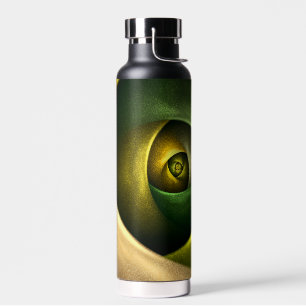 Botella De Agua Patrón De Arte Abstracto Verde Floral Moderno De S
