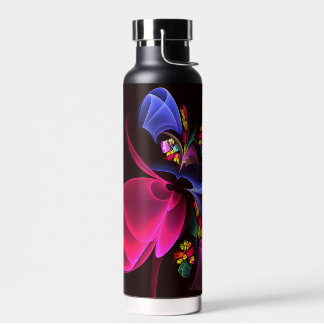 Botella De Agua Patrón de arte de resumen floral colorido moderno