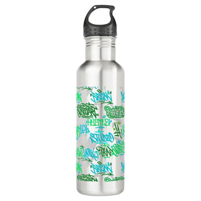 Botella De Agua Patrón de Artes de Hip Hop Street (Anverso)