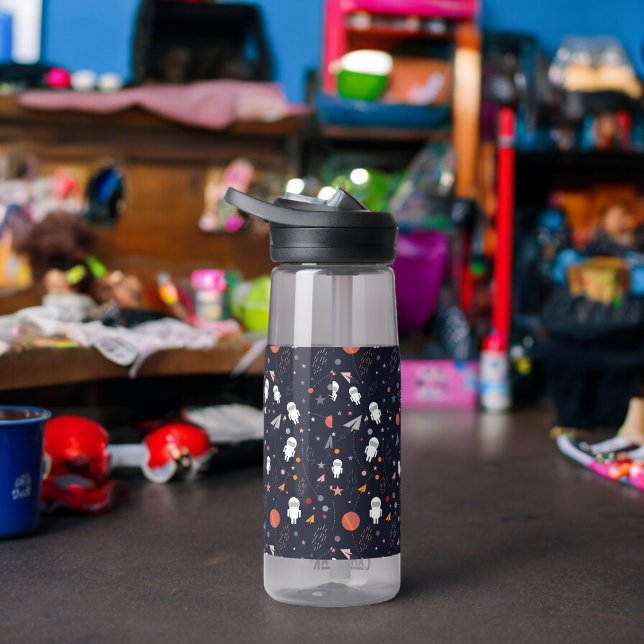 Botella De Agua Patrón de astronautas Doodle (Water Bottle)