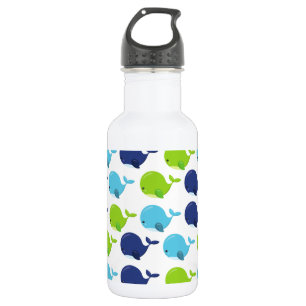 Botella De Agua Patrón de ballenas, ballenas lindas, animales mari