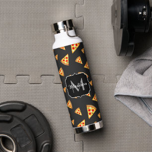 Botella De Agua Patrón de barras de pizzas Guay y divertidas Monog