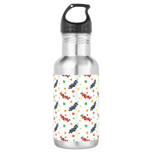 Botella De Agua Patrón de bayas, arándano rojo, arándano azul, fru