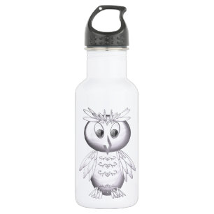 Botella De Agua patrón de búho lindo y divertido
