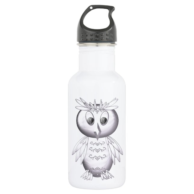 Botella De Agua patrón de búho lindo y divertido (Anverso)