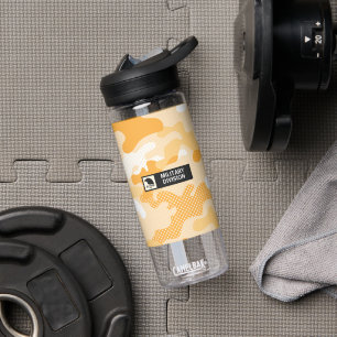 Botella De Agua Patrón de camuflaje amarillo naranja