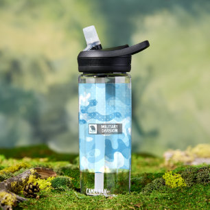 Botella De Agua Patrón de camuflaje azul claro