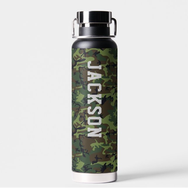 Botella De Agua Patrón de camuflaje militar de Camo Personalizado (Atrás)