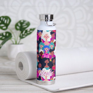Botella De Agua Patrón de caras multiculturales de las mujeres, tu