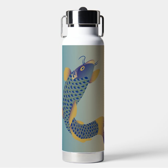 Botella De Agua Patrón de carpa japonesa (Frente)