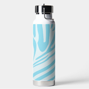 Botella De Agua Patrón de cebra azul