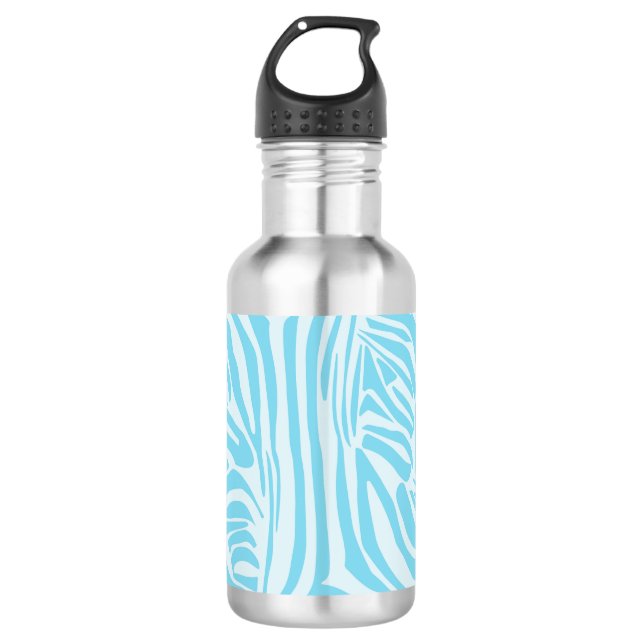 Botella De Agua Patrón de cebra azul (Anverso)