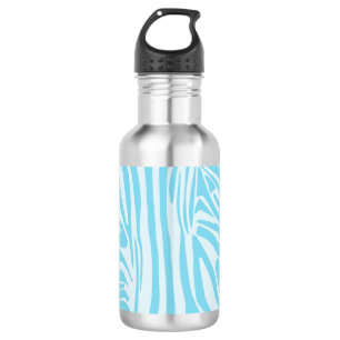 Botella De Agua Patrón de cebra azul