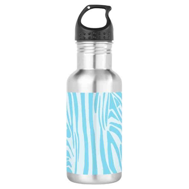 Botella De Agua Patrón de cebra azul (Anverso)