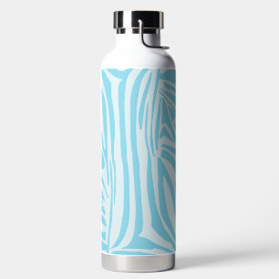 Botella De Agua Patrón de cebra azul