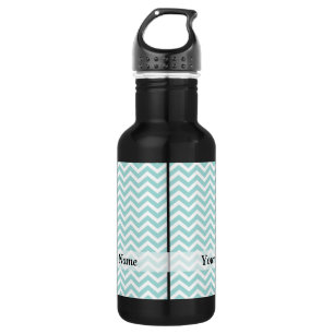 Botella De Agua Patrón de chevron Aqua