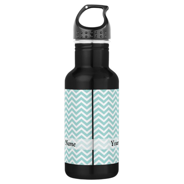 Botella De Agua Patrón de chevron Aqua (Anverso)