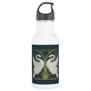 Botella De Agua Patrón de cisnes Art Nouveau: Impresión de cisne d