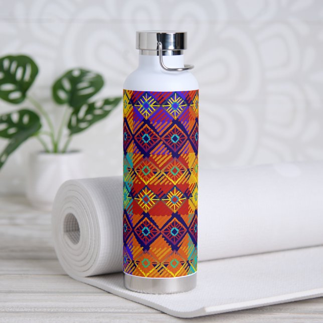 Botella De Agua Patrón de color brillante estilo ankara (Yoga)