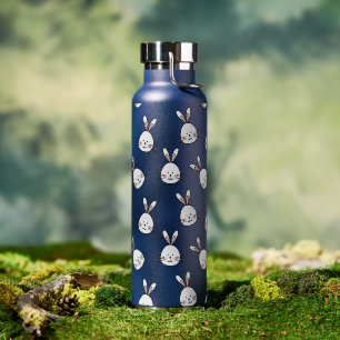 Botella De Agua Patrón de conejito blanco de Pascua