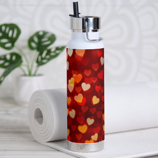 Botella De Agua Patrón de corazón romántico moderno del día de San
