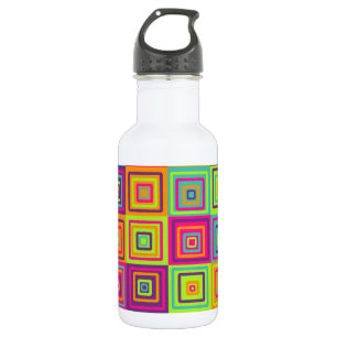 Botella De Agua Patrón de cuadrados