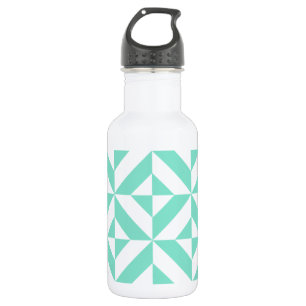 Botella De Agua Patrón de cubo geométrico verde de hidrocarburos