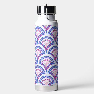 Botella De Agua patrón de damasco floral azul