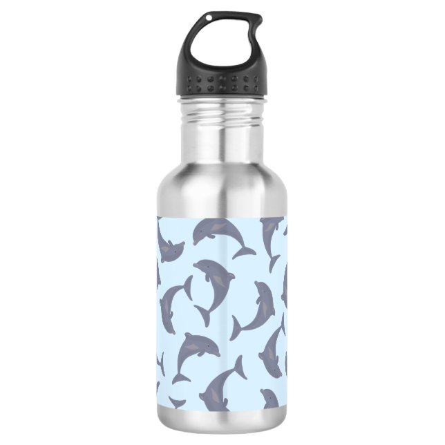 Botella De Agua Patrón de delfines en el mar (Anverso)