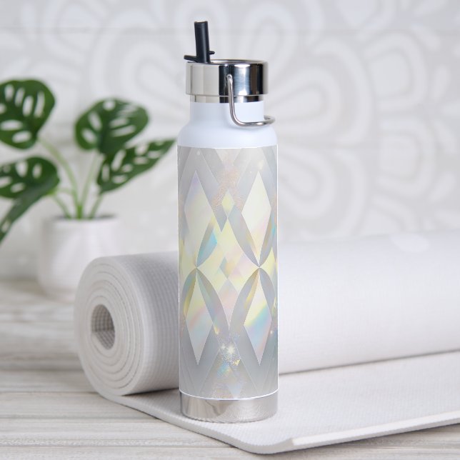 Botella De Agua Patrón de diamante blanco irlandés (Yoga)