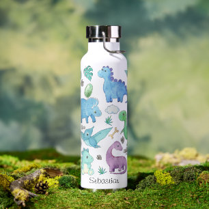 Botella De Agua Patrón de dinosaurio lindo personalizado para niño