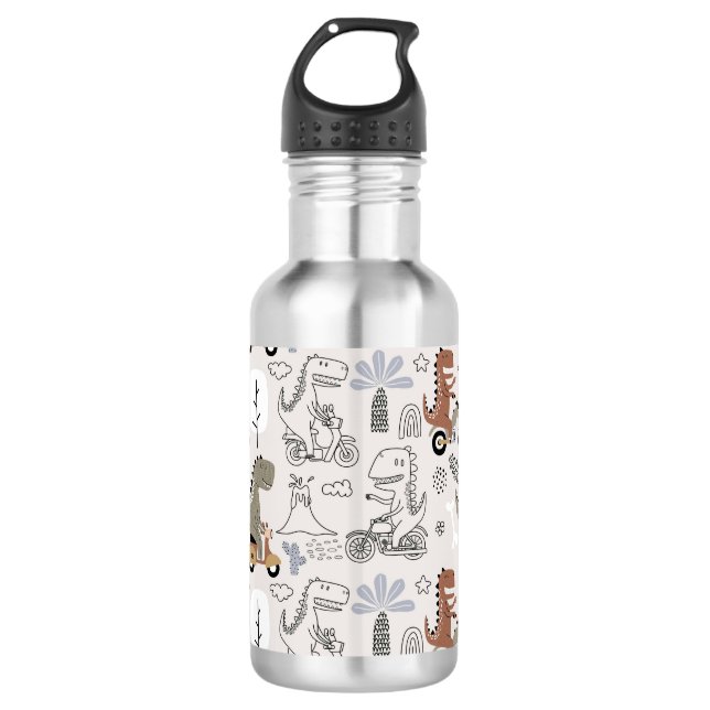 Botella De Agua Patrón de dinosaurios divertidos (Anverso)