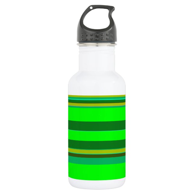 Botella De Agua Patrón de diseño personalizado de franja verde col (Anverso)