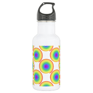 Botella De Agua Patrón de espiral arcoiris