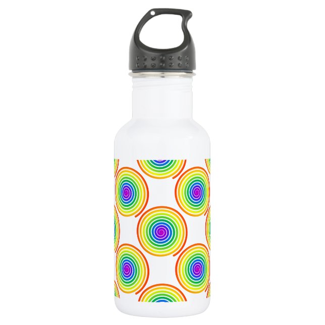 Botella De Agua Patrón de espiral arcoiris (Anverso)