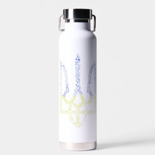 Botella De Agua Patrón de espiral de tridente de trízub del escudo