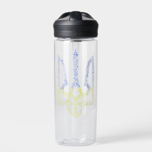 Botella De Agua Patrón de espiral de tridente de trízub del escudo