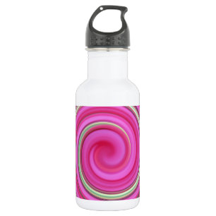 Botella De Agua Patrón de espiral rosa