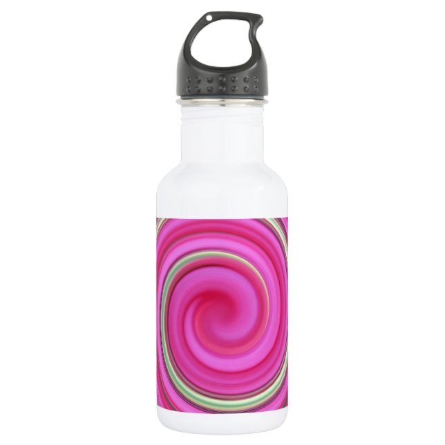 Botella De Agua Patrón de espiral rosa (Anverso)