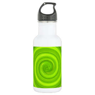 Botella De Agua Patrón de espiral verde-negro