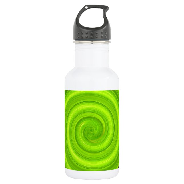 Botella De Agua Patrón de espiral verde-negro (Anverso)