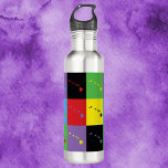 Botella De Agua Patrón de esquema de estado de arte pop de Hawaii<br><div class="desc">¿Te gusta Hawaii? Botella de agua con un colorido patrón de arte pop que presenta el estado de Hawaii en amarillo,  verde,  rojo,  negro,  azul y morado.</div>