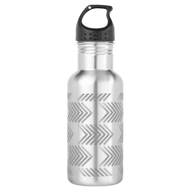 Botella De Agua Patrón de flecha tribal gris (Anverso)