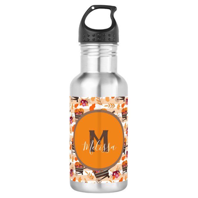 Botella De Agua Patrón de flechas de rueda de caída caprichosas (Anverso)